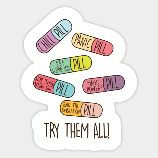 Pill Variety Pack Sticker by Perpetual Brunch